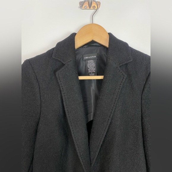 Lord & Taylor Black Wool Blend Contrast Black Blazer Size 8 (runs small) - Picture 3 of 14